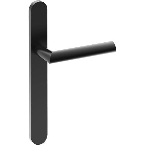 COMO Door Handle on B01 EXTERNAL European Standard Backplate, Concealed Fixing (Half Set)  in Black Teflon