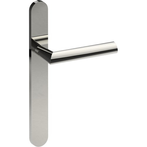 COMO Door Handle on B01 EXTERNAL European Standard Backplate, Concealed Fixing (Half Set)  in Polished Stainless