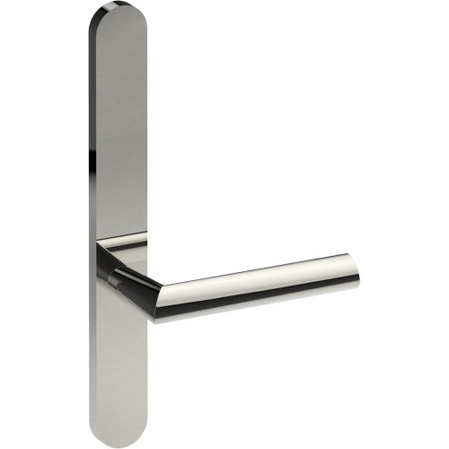 COMO Door Handle on B01 EXTERNAL Australian Standard Backplate, Concealed Fixing (Half Set)  in Polished Stainless