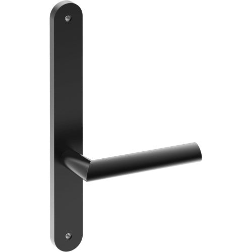 COMO Door Handle on B01 INTERNAL Australian Standard Backplate, Visible Fixing (Half Set)  in Black Teflon