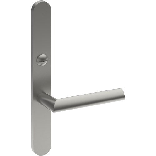 COMO Door Handle on B01 EXTERNAL Australian Standard Backplate with Emergency Release, Concealed Fixing (Half Set) 64mm CTC in Satin Stainless