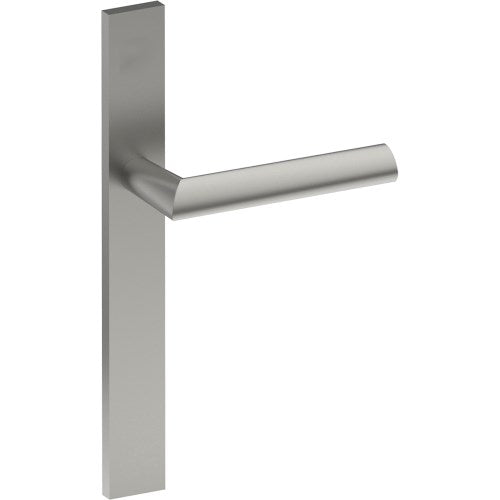 COMO Door Handle on B02 EXTERNAL European Standard Backplate, Concealed Fixing (Half Set)  in Satin Stainless