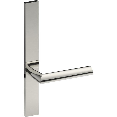 COMO Door Handle on B02 EXTERNAL Australian Standard Backplate, Concealed Fixing (Half Set)  in Polished Stainless