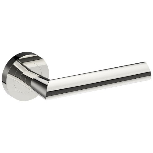COMO Door Handles on Ø52mm Rose (Latch/Lock Sold Separately) in Polished Stainless