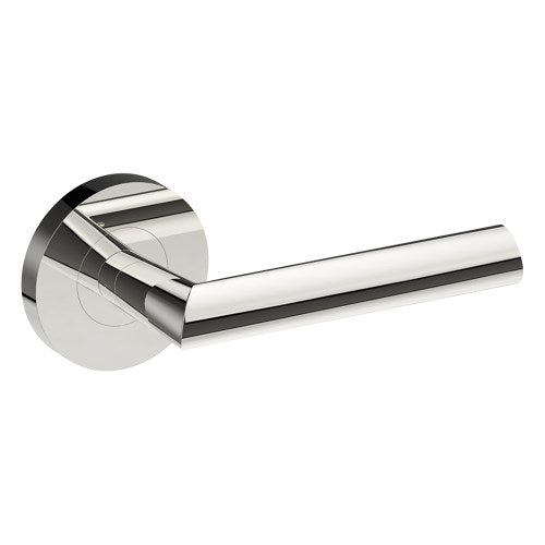COMO Door Handles on Ø65mm Rose (Latch/Lock Sold Seperately) in Polished Stainless
