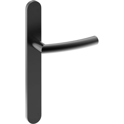 CURVE Door Handle on B01 EXTERNAL European Standard Backplate, Concealed Fixing (Half Set)  in Black Teflon