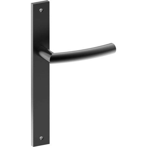 CURVE Door Handle on B02 INTERNAL European Standard Backplate, Visible Fixing (Half Set)  in Black Teflon