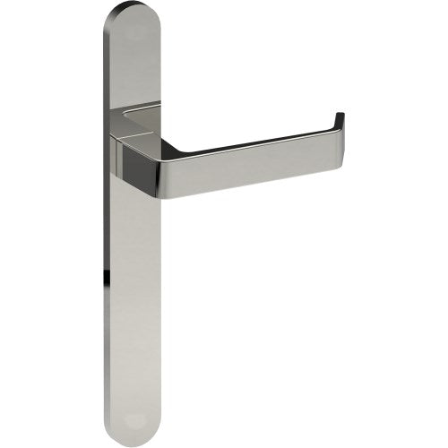 DIJON Door Handle on B01 EXTERNAL European Standard Backplate, Concealed Fixing (Half Set)  in Polished Stainless