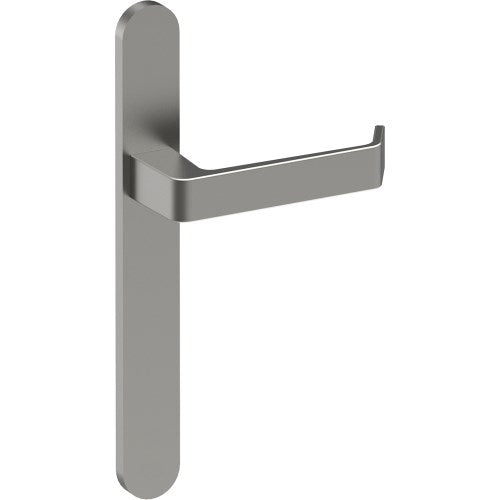 DIJON Door Handle on B01 EXTERNAL European Standard Backplate, Concealed Fixing (Half Set)  in Satin Stainless