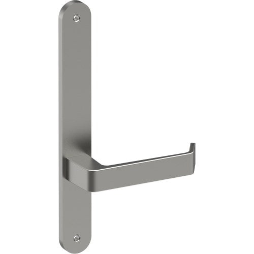 DIJON Door Handle on B01 INTERNAL Australian Standard Backplate, Visible Fixing (Half Set)  in Satin Stainless