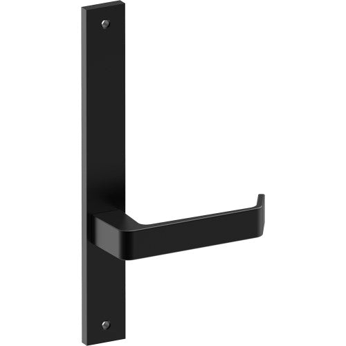 DIJON Door Handle on B02 INTERNAL Australian Standard Backplate, Visible Fixing (Half Set)  in Black Teflon
