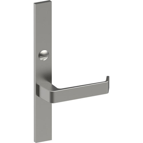 DIJON Door Handle on B02 EXTERNAL Australian Standard Backplate with Emergency Release, Concealed Fixing (Half Set) 64mm CTC in Satin Stainless