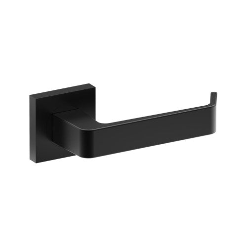 DIJON Door Handles on Square Rose Concealed Fix Rose (Latch Sold Seperately) in Black Teflon