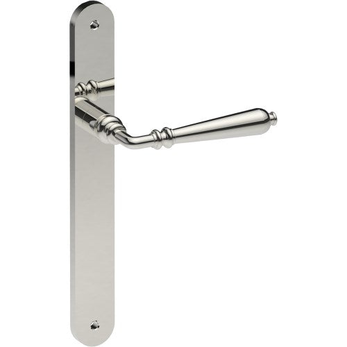 ELEGANTE Door Handle on B01 INTERNAL European Standard Backplate, Visible Fixing (Half Set)  in Polished Stainless