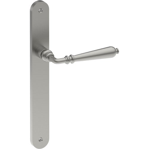 ELEGANTE Door Handle on B01 INTERNAL European Standard Backplate, Visible Fixing (Half Set)  in Satin Stainless