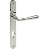 ELEGANTE Door Handle on B01 INTERNAL European Standard Backplate with Cylinder Hole, Visible Fixing (Half Set) 85mm CTC in Polished Stainless