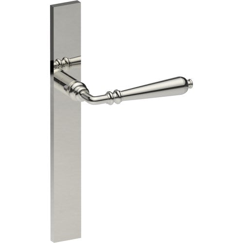 ELEGANTE Door Handle on B02 EXTERNAL European Standard Backplate, Concealed Fixing (Half Set)  in Polished Stainless
