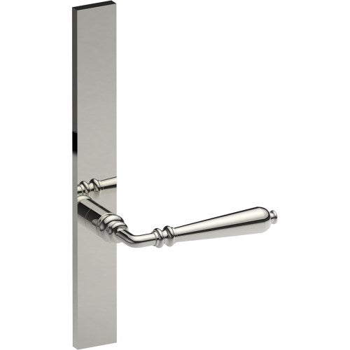 ELEGANTE Door Handle on B02 EXTERNAL Australian Standard Backplate, Concealed Fixing (Half Set)  in Polished Stainless