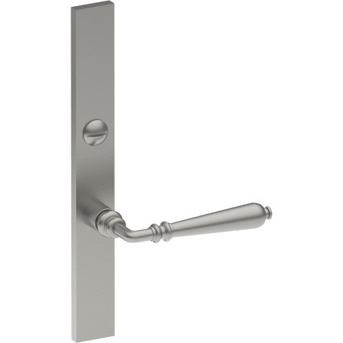 ELEGANTE Door Handle on B02 EXTERNAL Australian Standard Backplate with Emergency Release, Concealed Fixing (Half Set) 64mm CTC in Satin Stainless