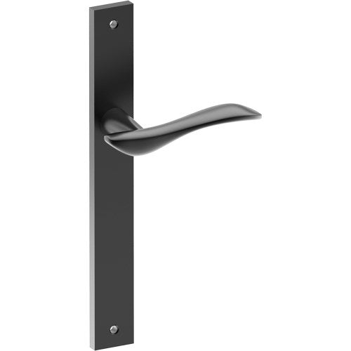 FERRARA Door Handle on B02 INTERNAL European Standard Backplate, Visible Fixing (Half Set)  in Black Teflon