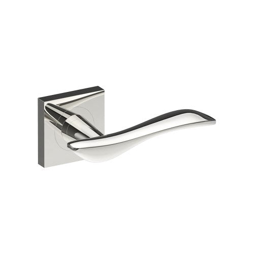 FERRARA Door Handles on Square Rose Concealed Fix Rose (Latch/Lock Sold Seperately) in Polished Stainless