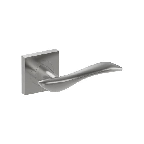 FERRARA Door Handles on Square Rose Concealed Fix Rose (Latch/Lock Sold Seperately) in Satin Stainless