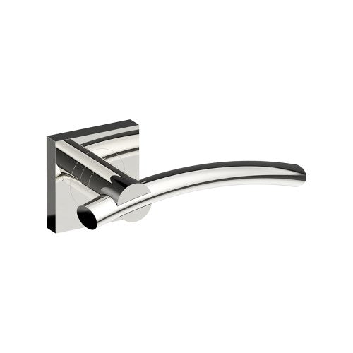 LAGUNA Door Handles on Square S52 Rose in Polished Stainless