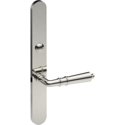 LATINA Door Handle on B01 EXTERNAL Australian Standard Backplate with Emergency Release, Concealed Fixing (Half Set) 64mm CTC in Polished Stainless
