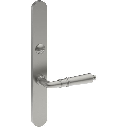 LATINA Door Handle on B01 EXTERNAL Australian Standard Backplate with Emergency Release, Concealed Fixing (Half Set) 64mm CTC in Satin Stainless