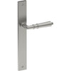 LATINA Door Handle on B02 INTERNAL European Standard Backplate, Visible Fixing (Half Set)  in Satin Stainless