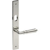 LATINA Door Handle on B02 INTERNAL Australian Standard Backplate with Cylinder Hole, Visible Fixing (Half Set) 64mm CTC in Polished Stainless