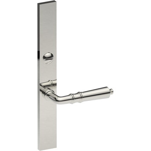 LATINA Door Handle on B02 EXTERNAL Australian Standard Backplate with Emergency Release, Concealed Fixing (Half Set) 64mm CTC in Polished Stainless