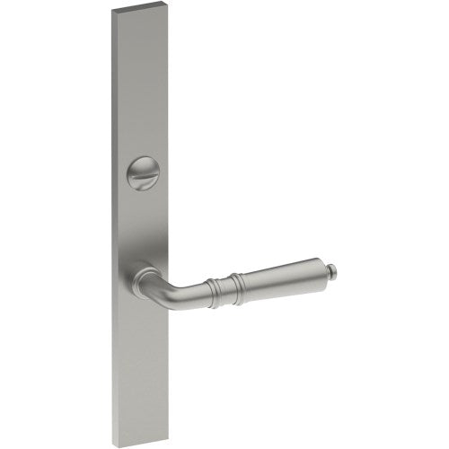 LATINA Door Handle on B02 EXTERNAL Australian Standard Backplate with Emergency Release, Concealed Fixing (Half Set) 64mm CTC in Satin Stainless