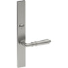 LATINA Door Handle on B02 EXTERNAL Australian Standard Backplate with Emergency Release, Concealed Fixing (Half Set) 64mm CTC in Satin Stainless