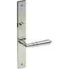 LATINA Door Handle on B02 INTERNAL Australian Standard Backplate with Privacy Turn, Visible Fixing (Half Set) 64mm CTC in Polished Stainless
