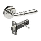 Latina door handle by Style Finish Doorware with a sleek, modern design, shown on the left-hand side in a polished finish.
