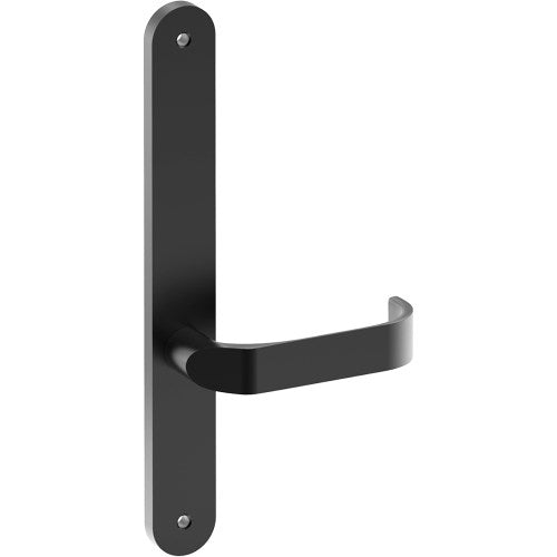 MOSS Door Handle on B01 INTERNAL Australian Standard Backplate, Visible Fixing (Half Set)  in Black Teflon