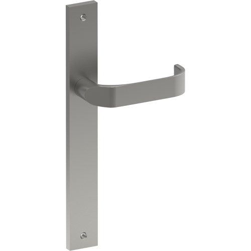 MOSS Door Handle on B02 INTERNAL European Standard Backplate, Visible Fixing (Half Set)  in Satin Stainless