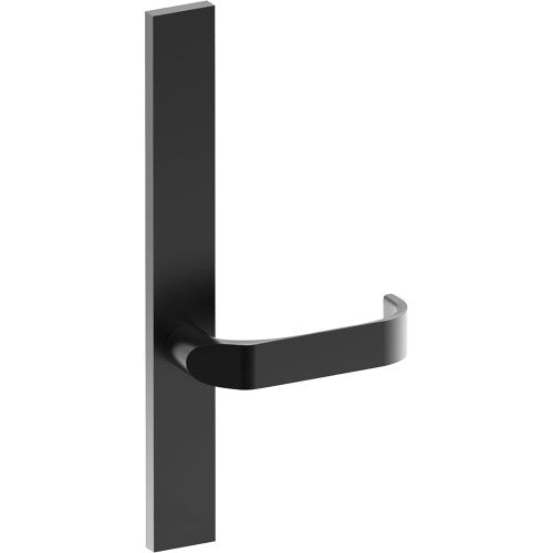 MOSS Door Handle on B02 EXTERNAL Australian Standard Backplate, Concealed Fixing (Half Set)  in Black Teflon