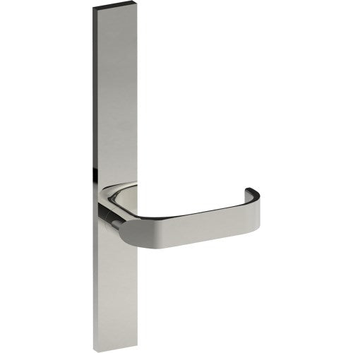 MOSS Door Handle on B02 EXTERNAL Australian Standard Backplate, Concealed Fixing (Half Set)  in Polished Stainless