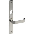 MOSS Door Handle on B02 INTERNAL Australian Standard Backplate with Cylinder Hole, Visible Fixing (Half Set) 64mm CTC in Polished Stainless