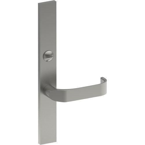 MOSS Door Handle on B02 EXTERNAL Australian Standard Backplate with Emergency Release, Concealed Fixing (Half Set) 64mm CTC in Satin Stainless