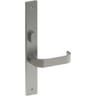 MOSS Door Handle on B02 INTERNAL Australian Standard Backplate with Privacy Turn, Visible Fixing (Half Set) 64mm CTC in Satin Stainless