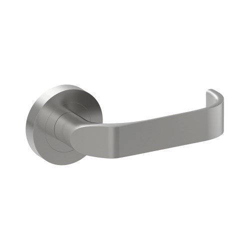 MOSS Door Handles on Ø52mm Rose (Latch/Lock Sold Separately) in Satin Stainless