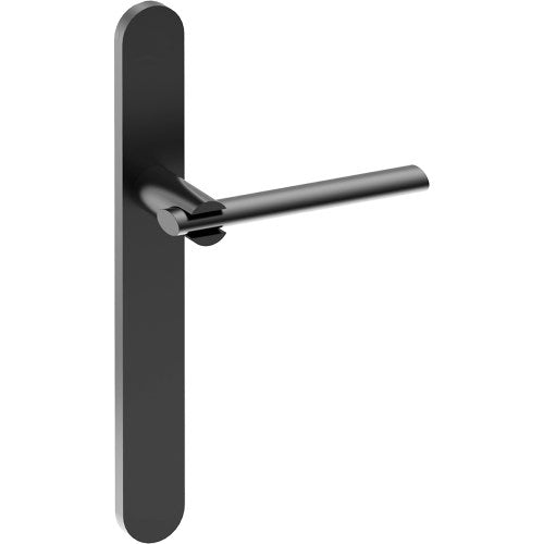 PRONTO Door Handle on B01 EXTERNAL European Standard Backplate, Concealed Fixing (Half Set)  in Black Teflon