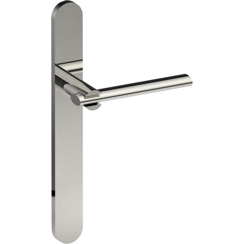 PRONTO Door Handle on B01 EXTERNAL European Standard Backplate, Concealed Fixing (Half Set)  in Polished Stainless