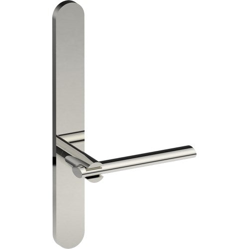 PRONTO Door Handle on B01 EXTERNAL Australian Standard Backplate, Concealed Fixing (Half Set)  in Polished Stainless