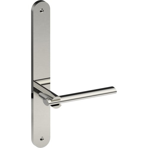PRONTO Door Handle on B01 INTERNAL Australian Standard Backplate, Visible Fixing (Half Set)  in Polished Stainless
