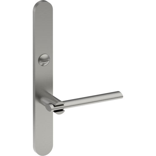 PRONTO Door Handle on B01 EXTERNAL Australian Standard Backplate with Emergency Release, Concealed Fixing (Half Set) 64mm CTC in Satin Stainless