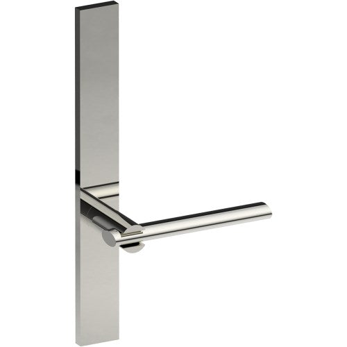 PRONTO Door Handle on B02 EXTERNAL Australian Standard Backplate, Concealed Fixing (Half Set)  in Polished Stainless